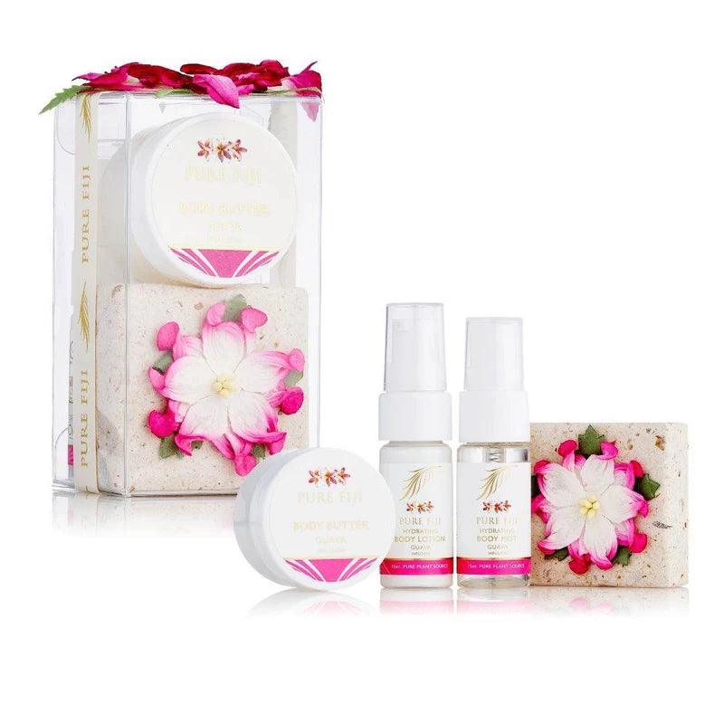 Mini Spa box Gift- Guava -(50g soap, 15ml body butter, 15ml lotion, 15ml body mist)