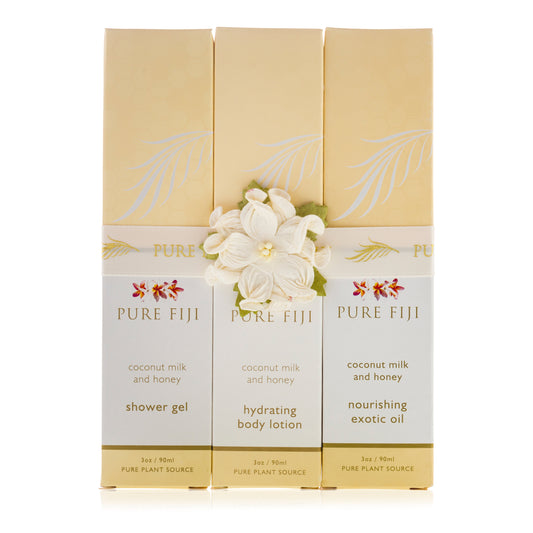 Pure Fiji - Trio Gift - Coconut Milk & Honey - (90ml Shower Gel, Body Lotion, Exotic Oil)