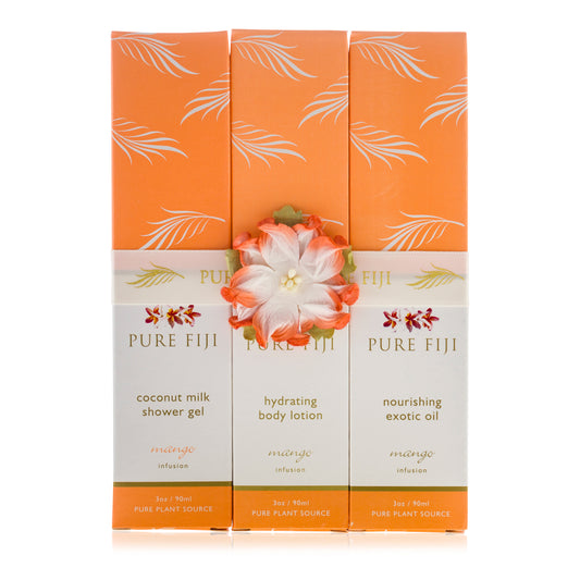 Pure Fiji - Trio Gift pack - Mango - (90ml shower gel, body lotion, exotic oil)