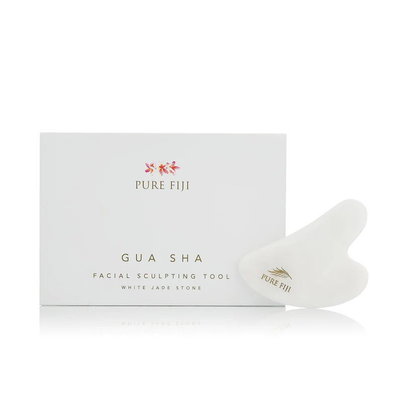 Pure Fiji - Gua Sha - Facial sculpting tool - White jade stone