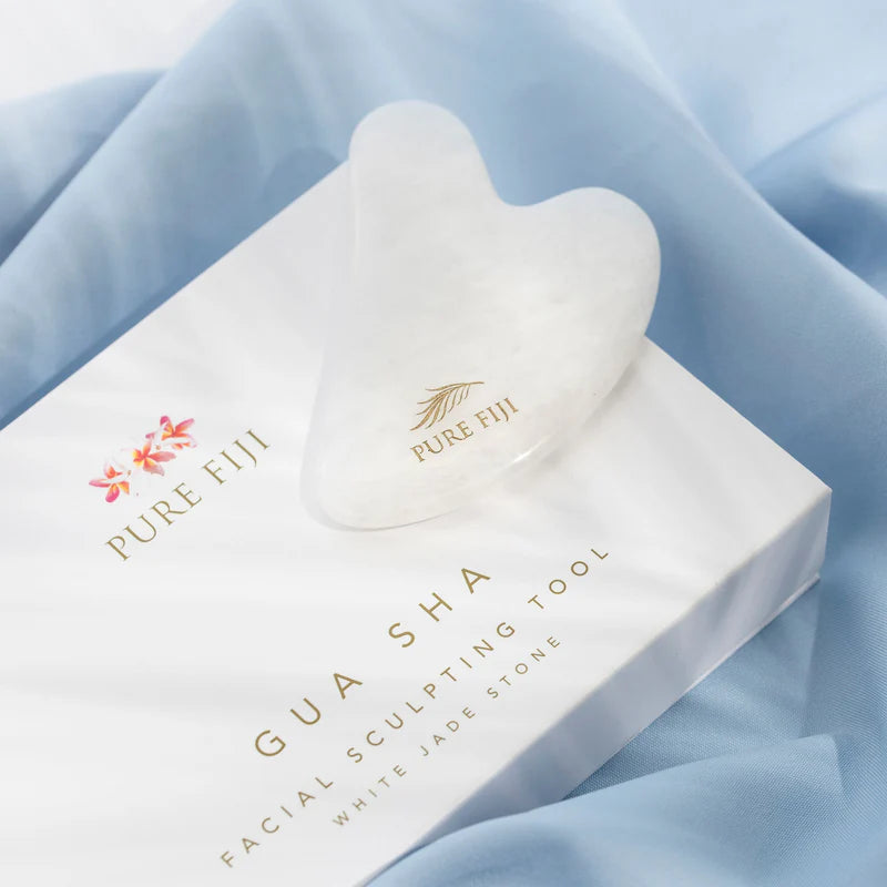 Pure Fiji - Gua Sha - Facial sculpting tool - White jade stone